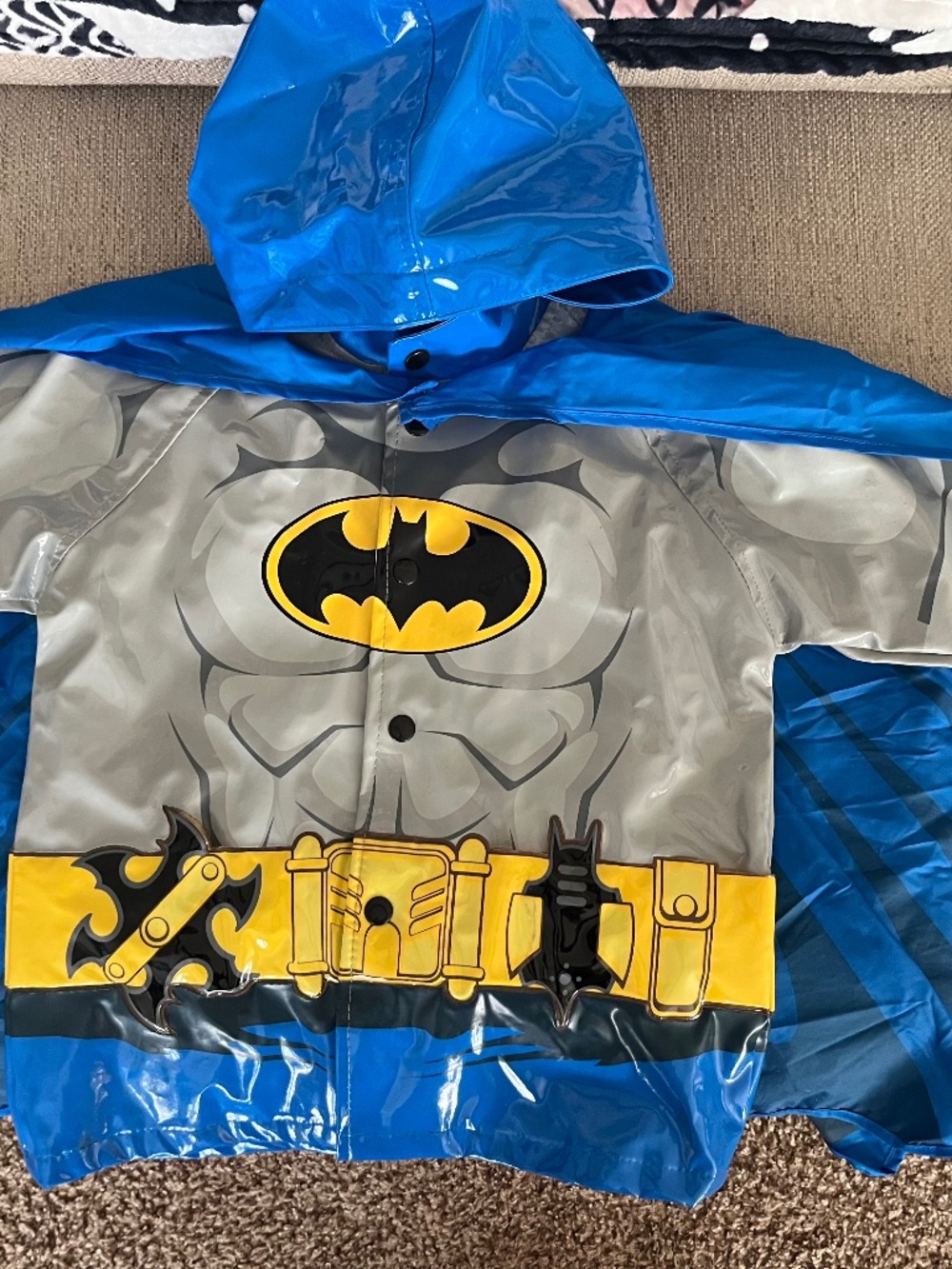 Batman Rain Coat with Removable Cape  Size 5/6